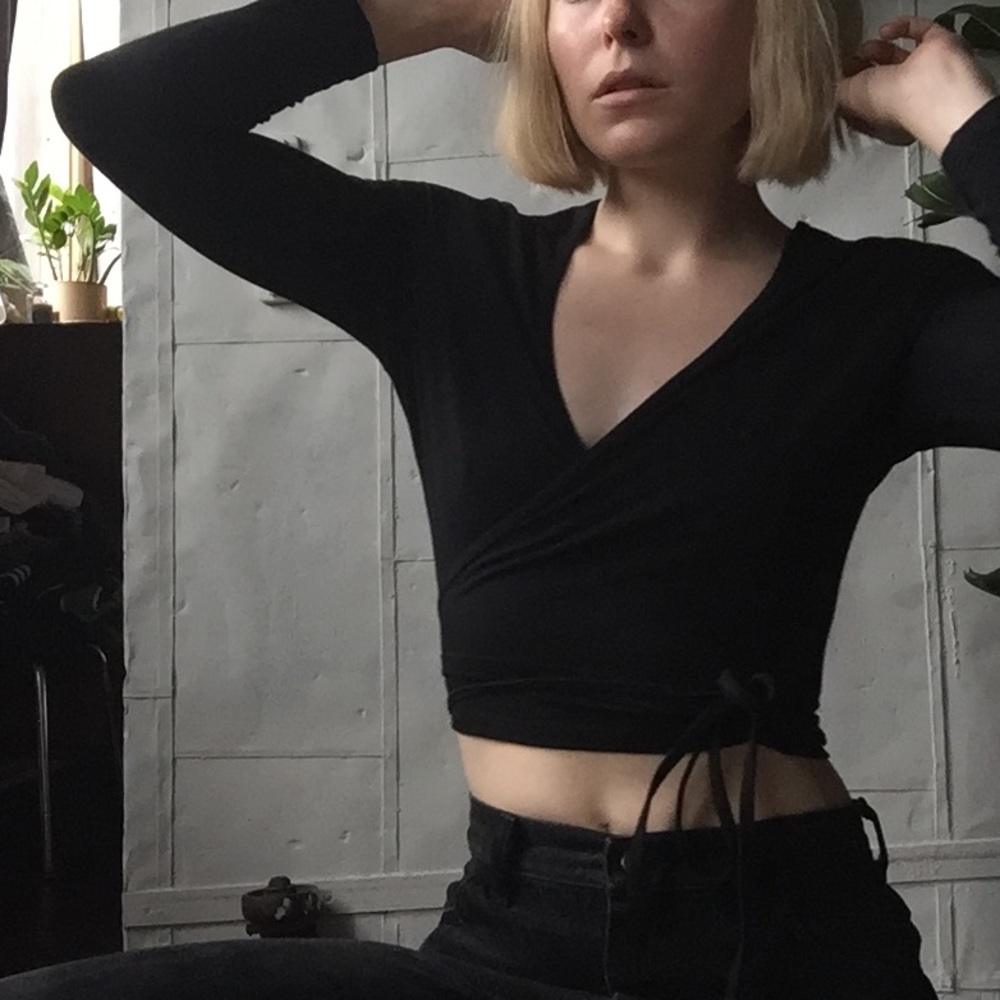 American apparel tie crop