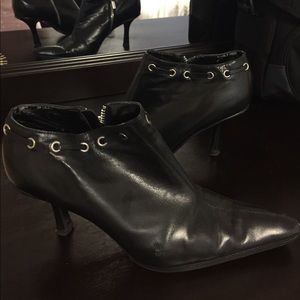 Leather ankle booties
