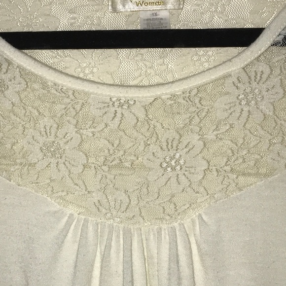 Cream Ruffle and Lace Shirt - Picture 2 of 5