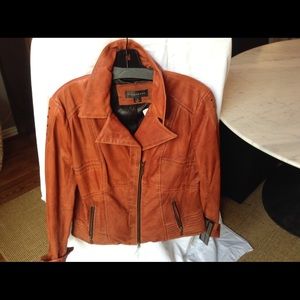 Cinnamon 100% Leather motto Jacket