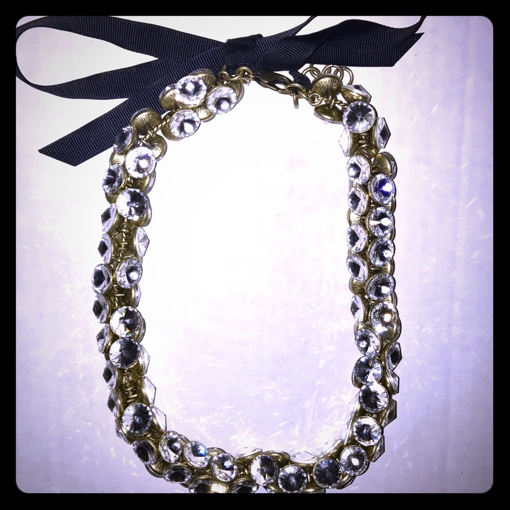 Banana Republic Gold Ribbon Sparkle Necklace