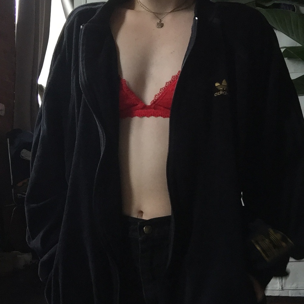 Vintage velour adidas track jacket