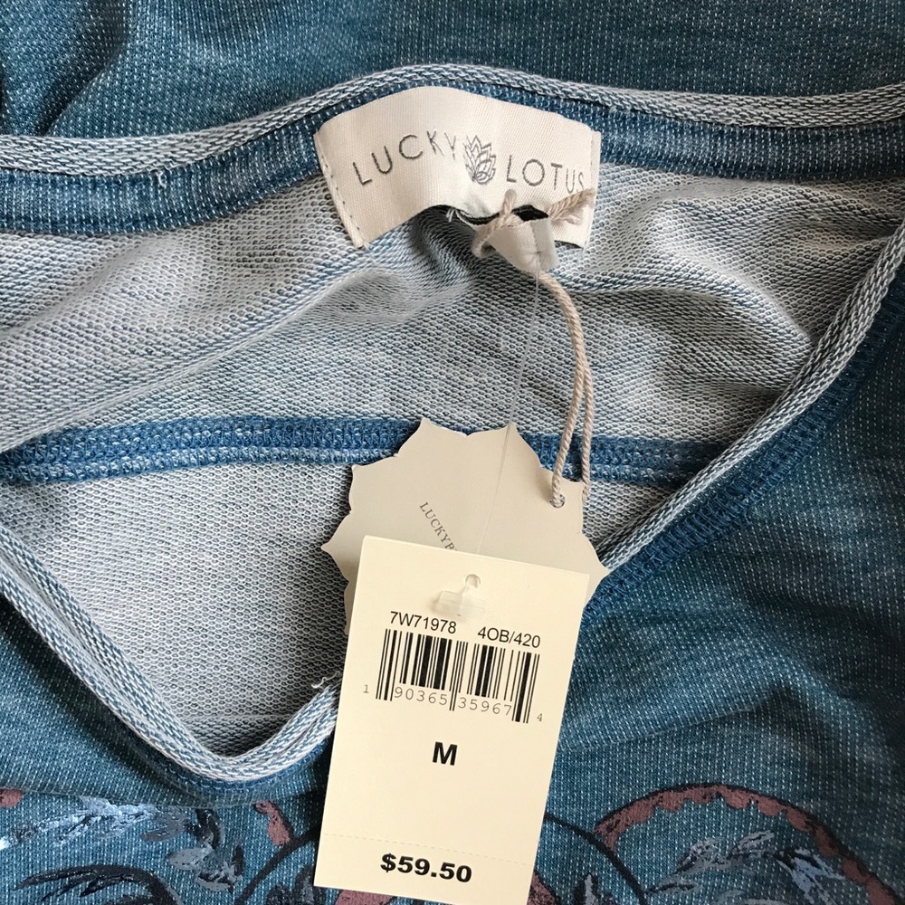 Lucky Brand Sweatshirt Size Medium Elephant Blue - Picture 6 of 7