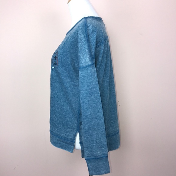 Lucky Brand Sweatshirt Size Medium Elephant Blue - Picture 4 of 7