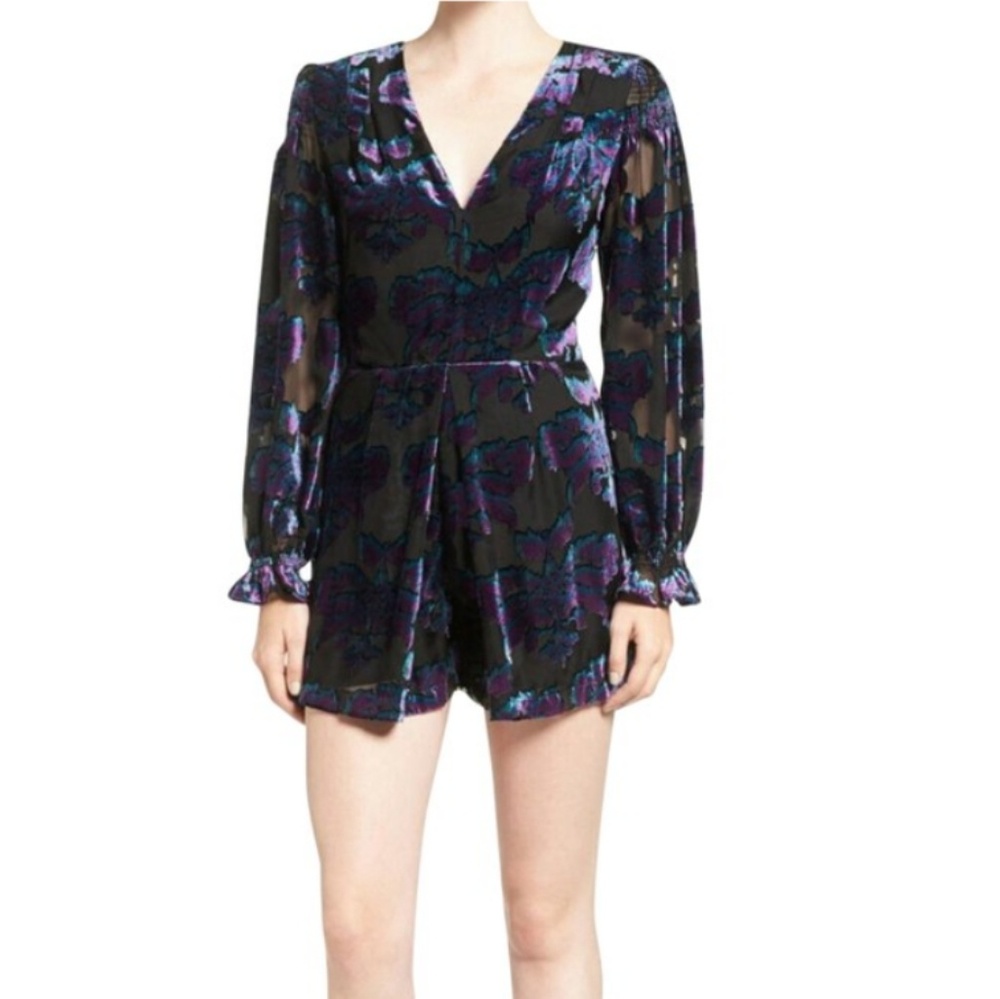Adelyn Rae velvet burnout romper