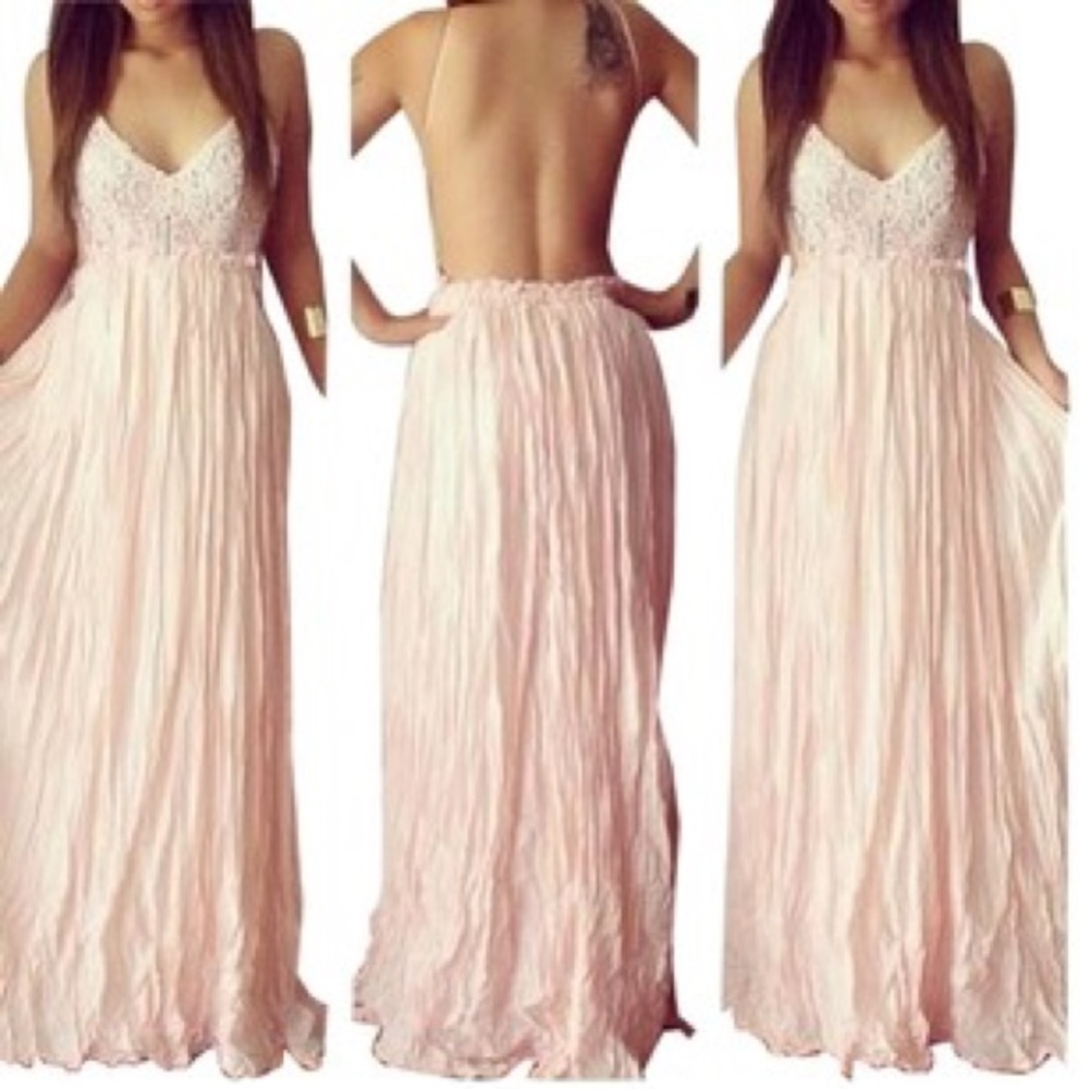 Backless Crochet top dress