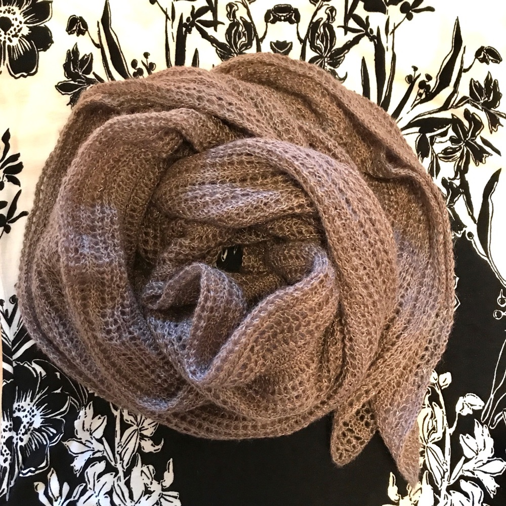 Rose Gold Metallic Accent Scarf - Picture 1 of 6