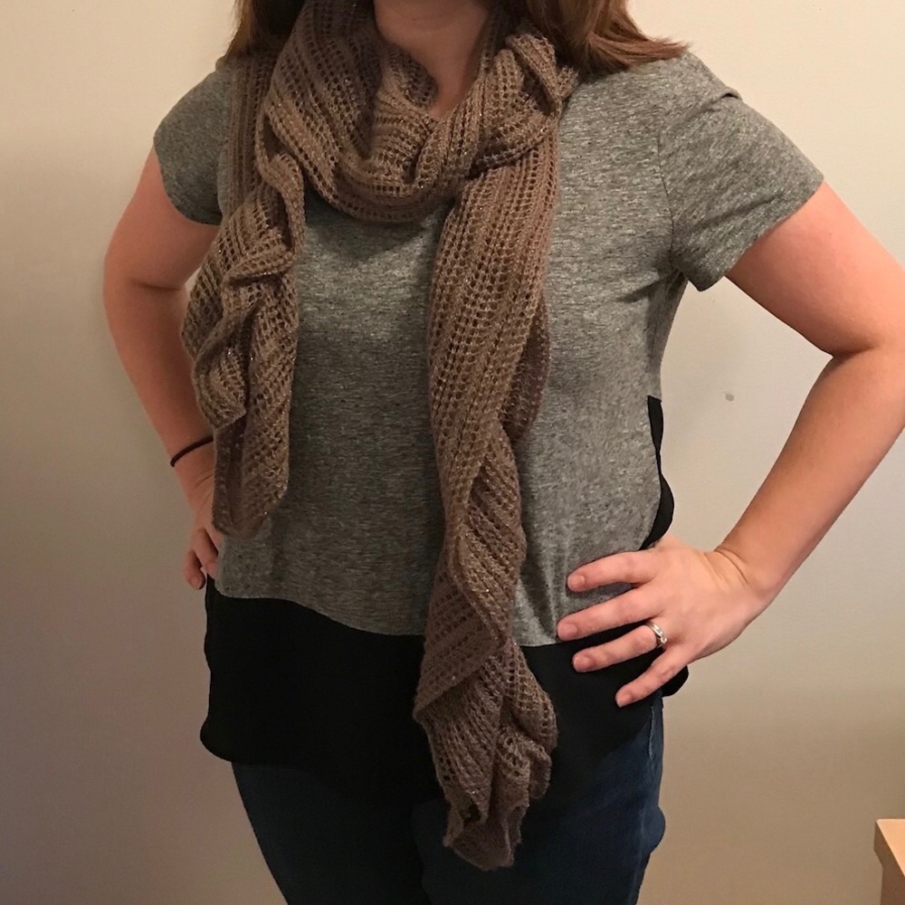 Rose Gold Metallic Accent Scarf - Picture 6 of 6