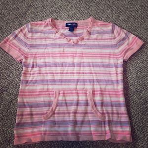 y2k 90s vintage Limited Too pink striped v neck knit top