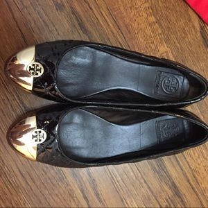 Black patented leather flats