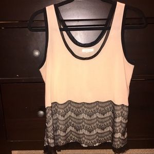 Nordstrom beige tank with lace detail