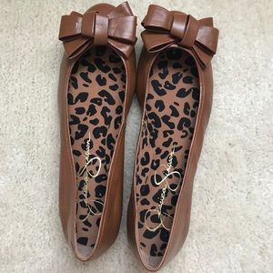 Jessica Simpson brown bow flats size 9