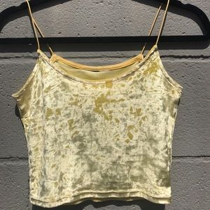 Yellow Suede Velvet Tank Top