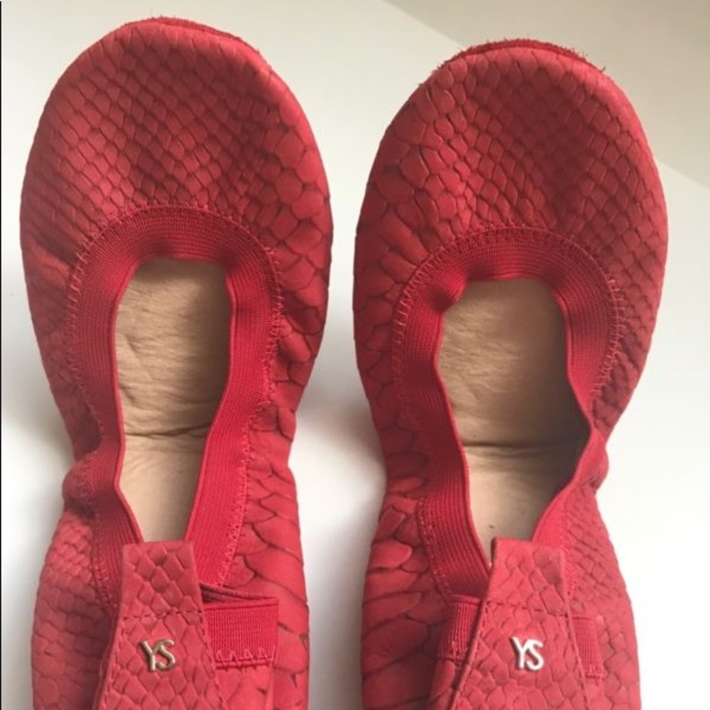 NWOT Yosi Samra Samara Ballet Flats Red Suede