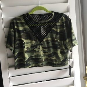 NWT Camo crop top
