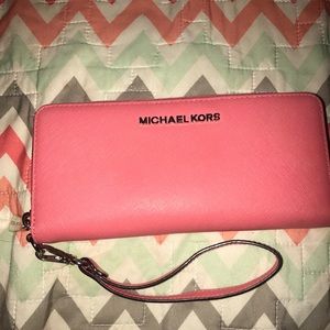 Coral Michael kors wristlet