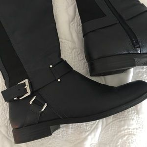 Knee high moto boots