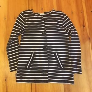 Jcrew Navy and White Stripe Jacket