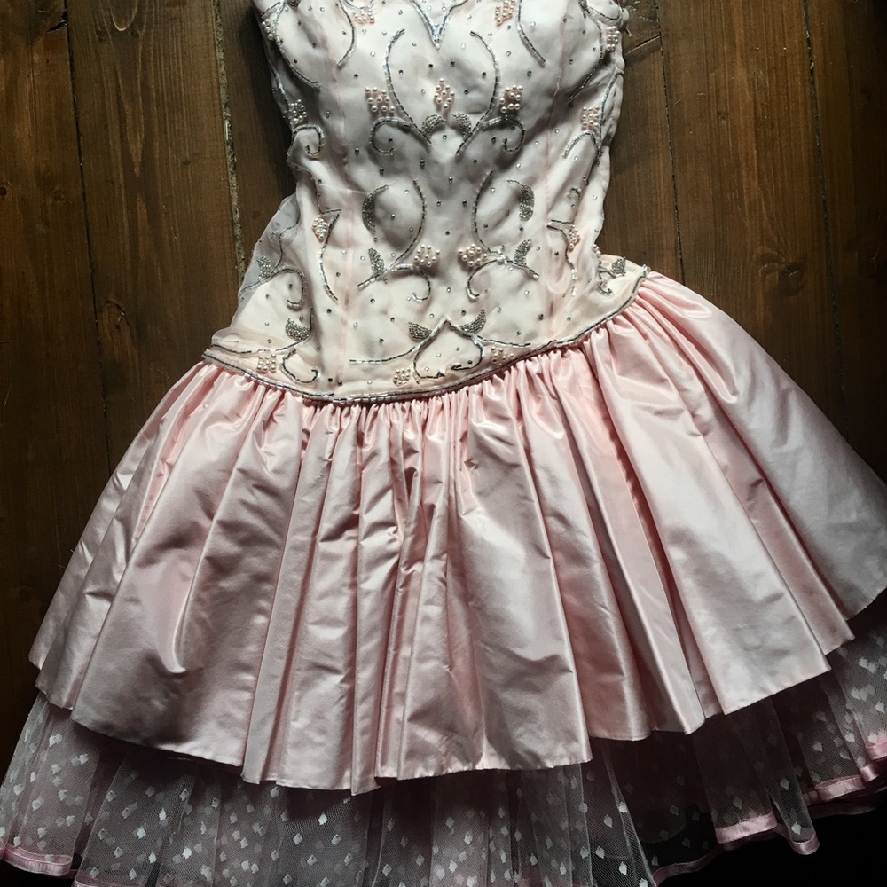 COUTURE PASTEL PINK COCKTAIL/PROM DRESS, size 6