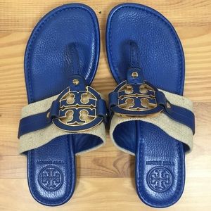 Tory Burch Leather Miller Sandals, size 8