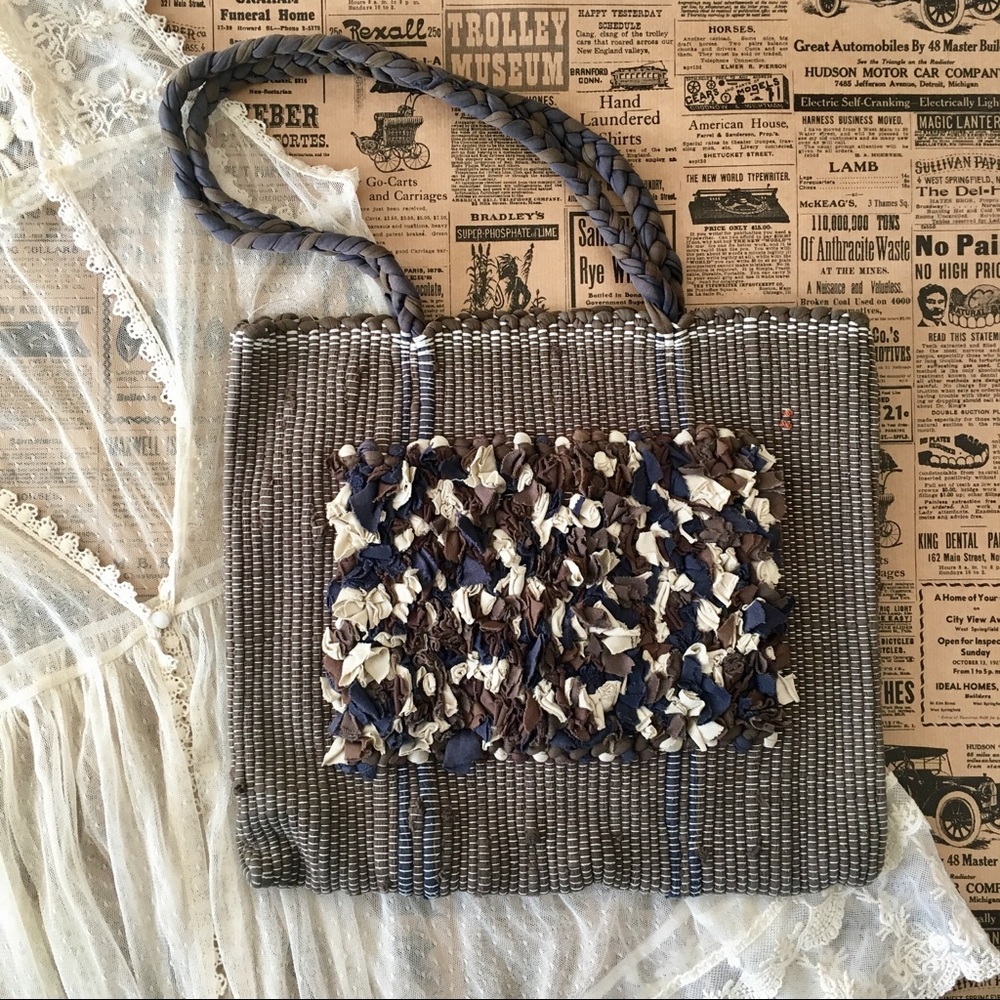 Adorable Handmade Rag Rug Shoulder Bag