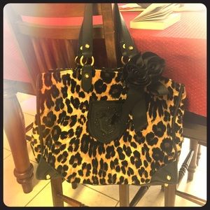 Large juicy couture cheetah print hand bag