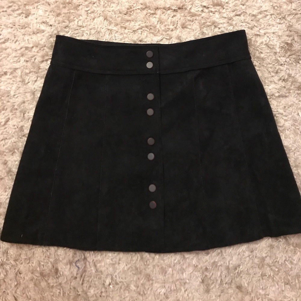 Black suede skirt