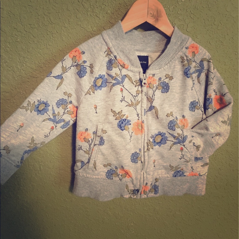 Baby GAP floral sweatshirt/cardigan 12/18 month✌🏽