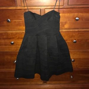 **strapless** black dress perfect for Homecoming!