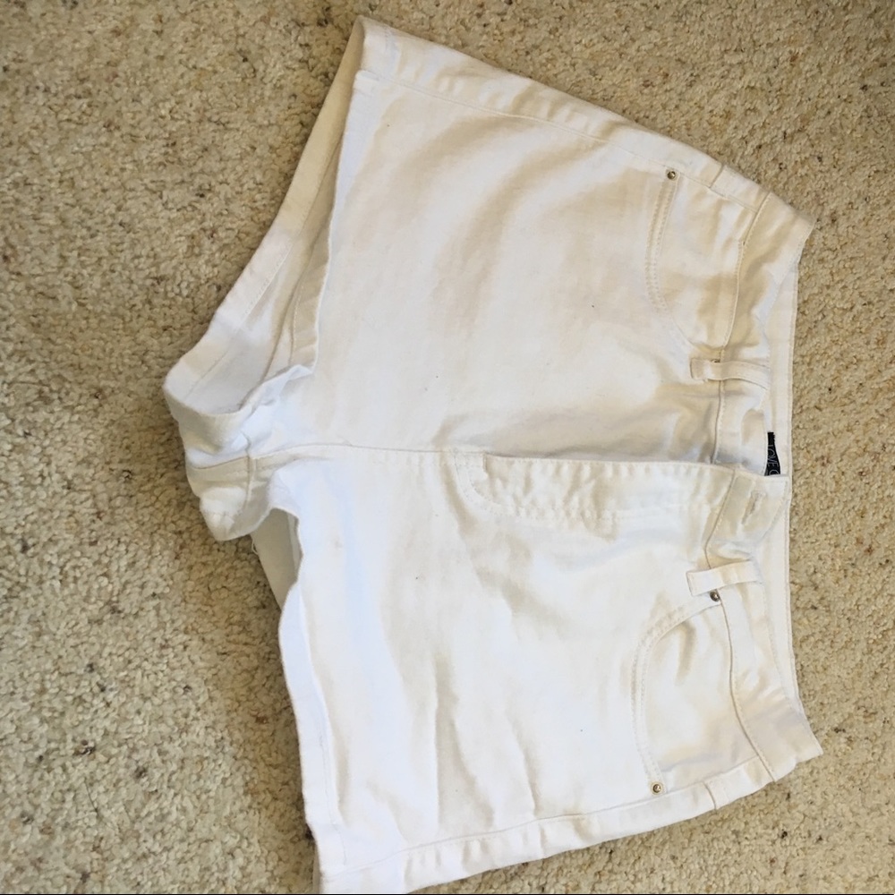 High waisted white shorts