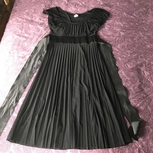 Black pleated dress