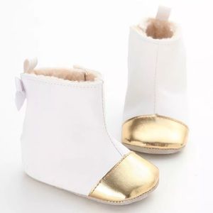 White/Gold Booties