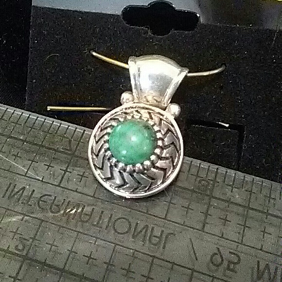 Pendent/ silver/ set /w turquoise cabochon. - Picture 2 of 2