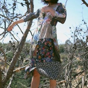 Patchwork Peasant Dress