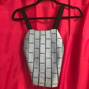 TIBI blue cross back crop top!!!