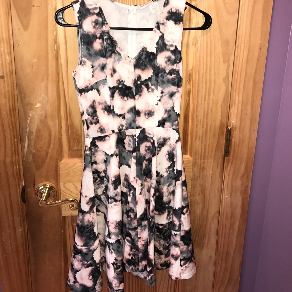 Multi-color floral pattern dress