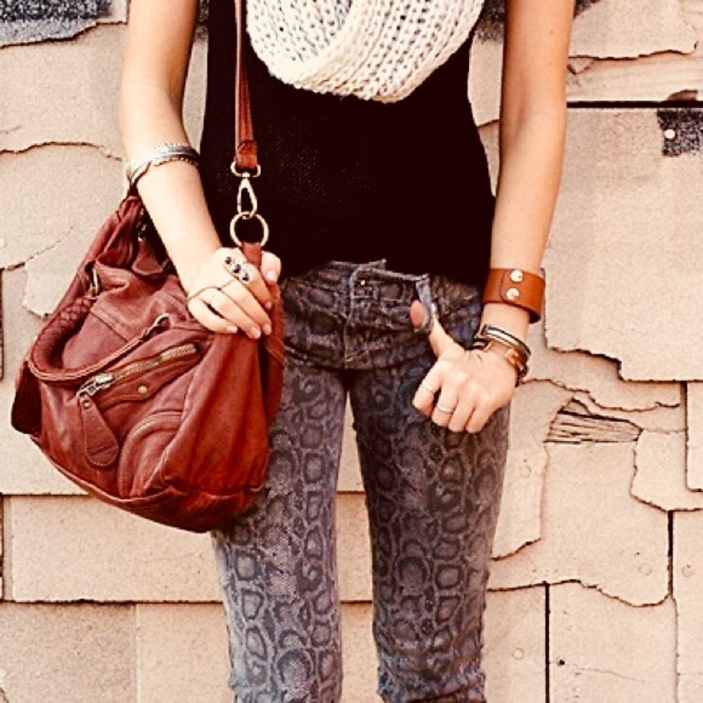 LF Carmar snake skinny jeans