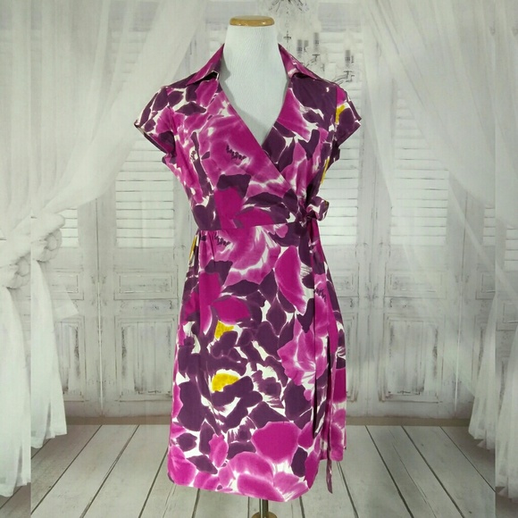 Merona Dresses & Skirts - Watercolor Floral Wrap Dress