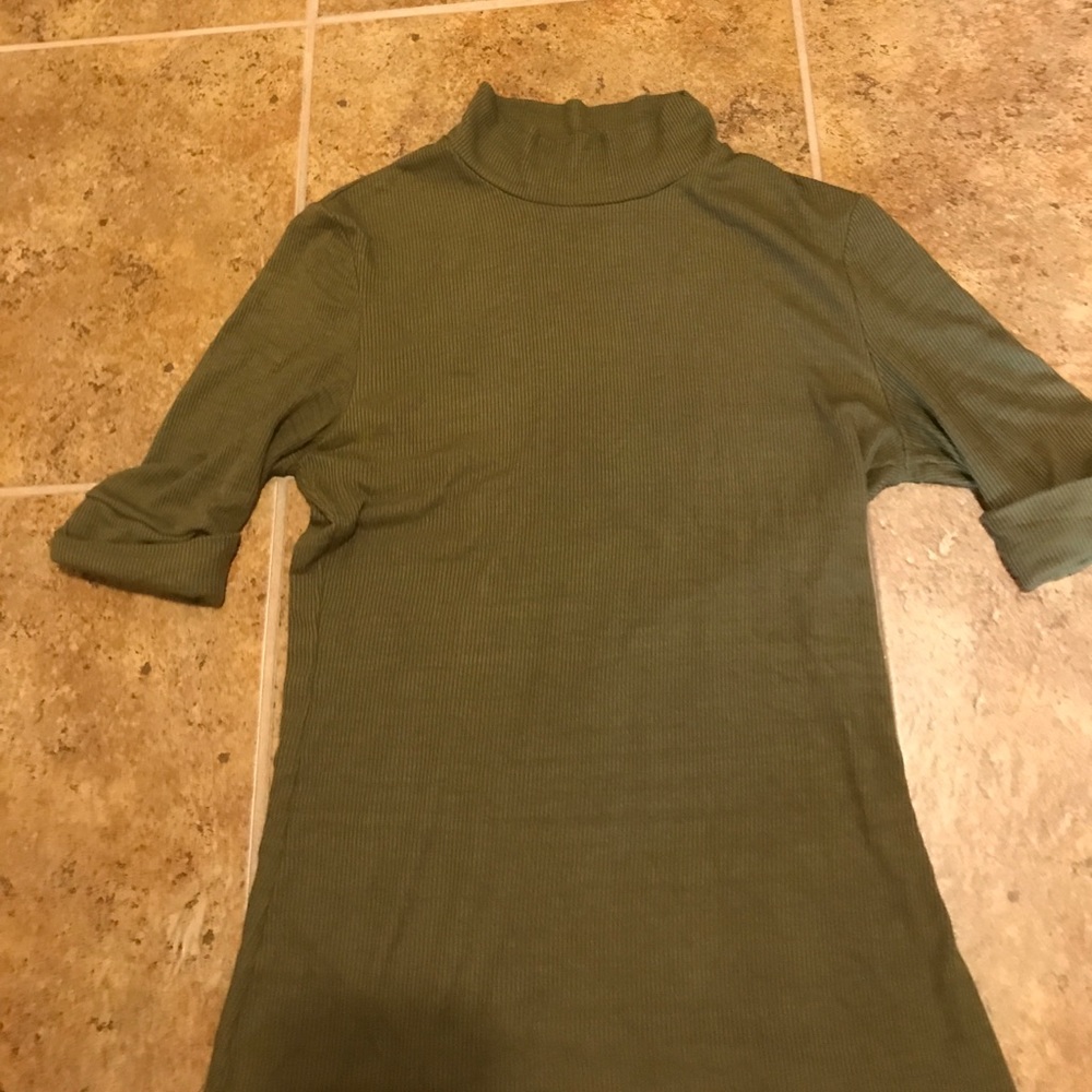 American Apparel Ribbed Mock Neck Top
