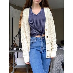 Forever 21 Cream-Colored Knitted Cardigan, XS-M