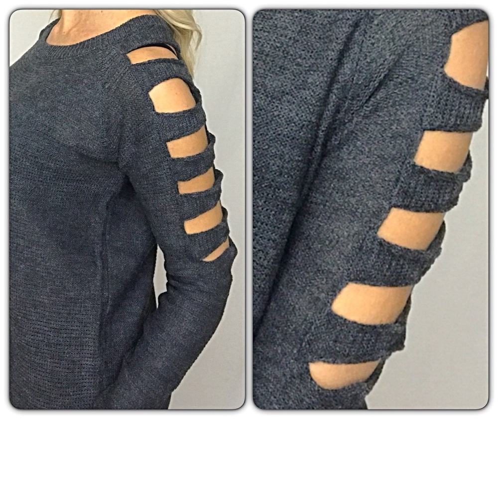 LAST1‼️Extra Long Ladder Sleeve Tunic Sweater L/XL - Picture 3 of 6