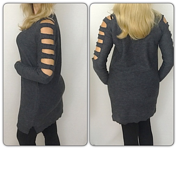 LAST1‼️Extra Long Ladder Sleeve Tunic Sweater L/XL - Picture 2 of 6