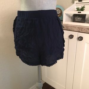 Navy cloth shorts, NWOT