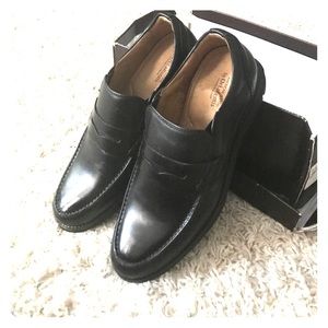 American Classic black leather penny loafers