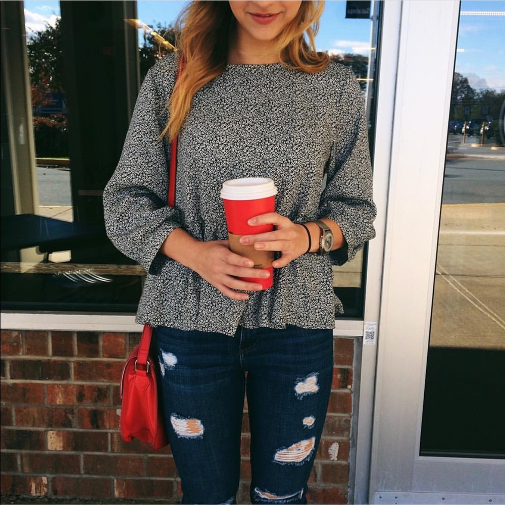 UO Loose Floral Peplum