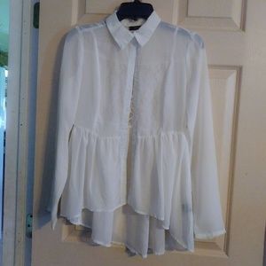 Paper tee sheer top