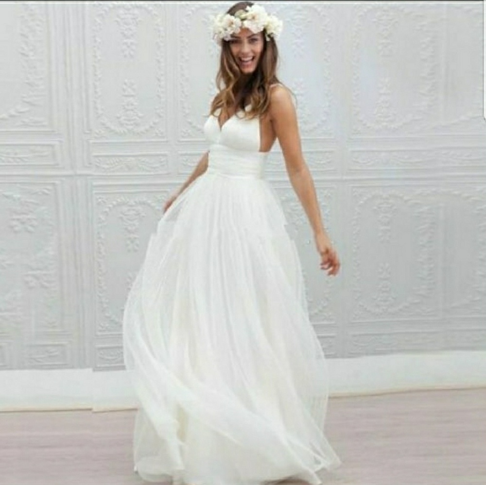 White chiffon dress size 4