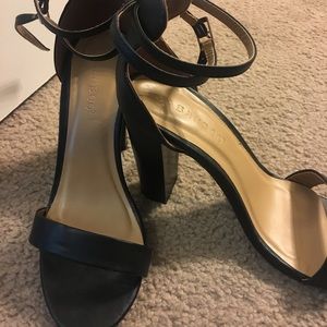 Black double wrap heels