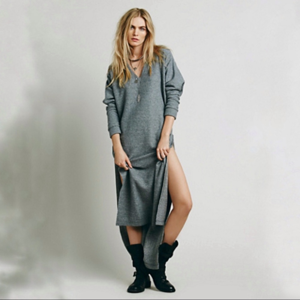 Free People Gray Pullover Dress