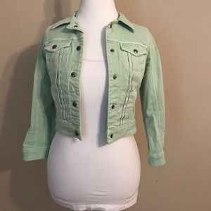 Guess light green denim crop jacket